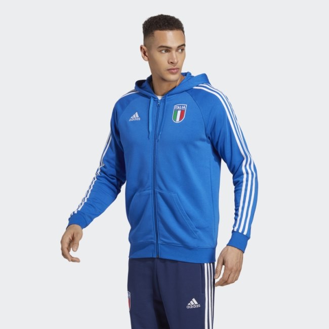 Adidas Blue Italy Full-Zip Hoodie