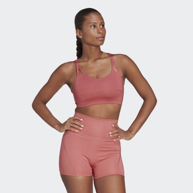Red Adidas Yoga Luxe Studio Light-Support Fire Bra