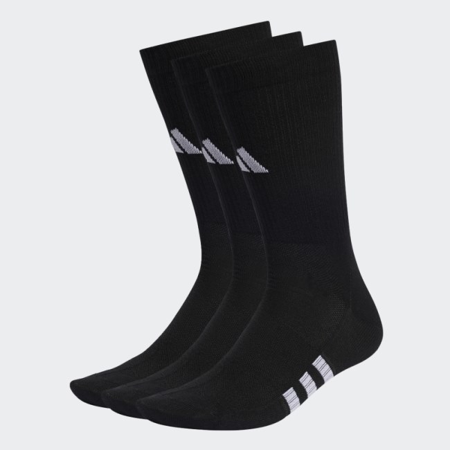 Black Performance Light Crew Socks 3 Pairs Adidas