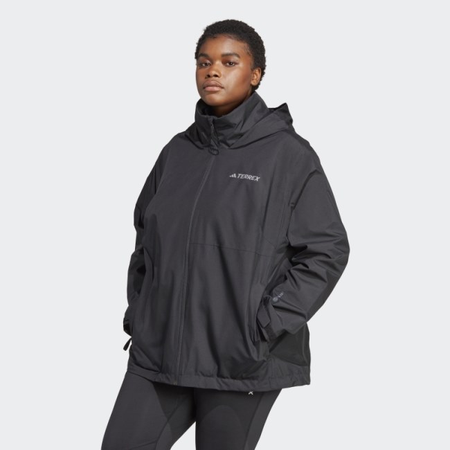 Terrex Multi RAIN.RDY 2-Layer Rain Jacket (Plus Size) Black Adidas