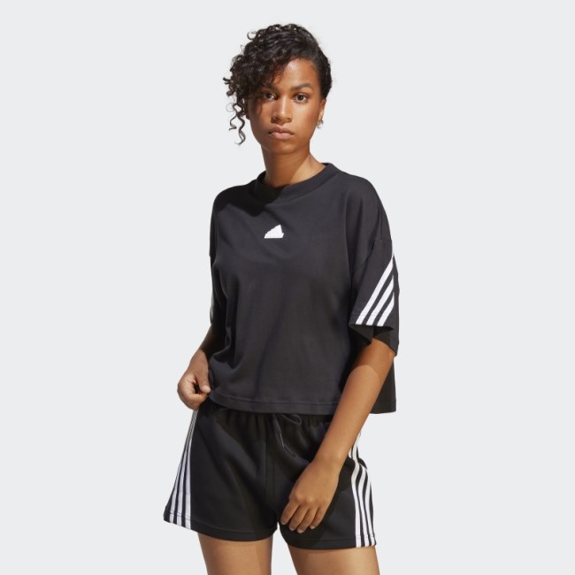 Black Adidas Future Icons 3-Stripes Tee