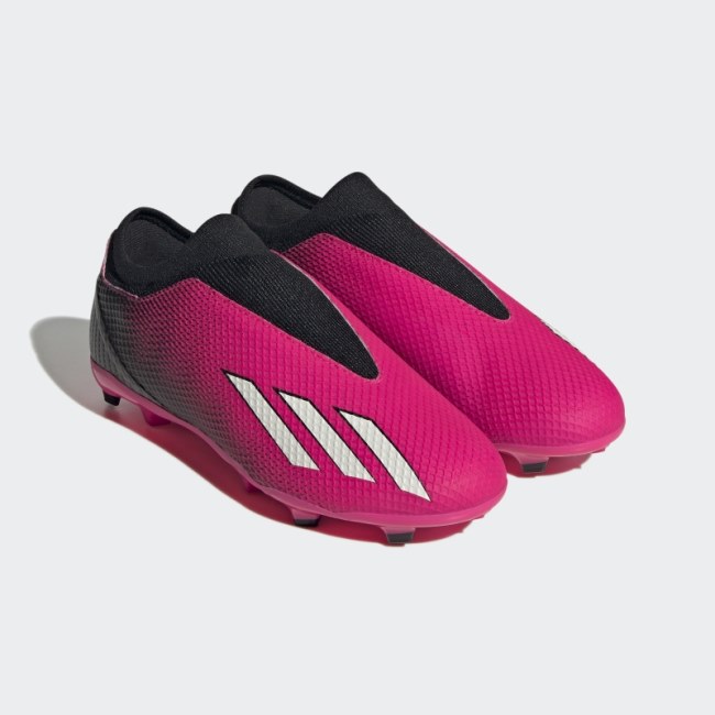 X Speedportal.3 Laceless Firm Ground Boots Adidas Pink