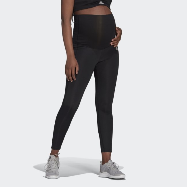 Black Adidas Designed to Move 7/8 Sport Tights (Maternity)