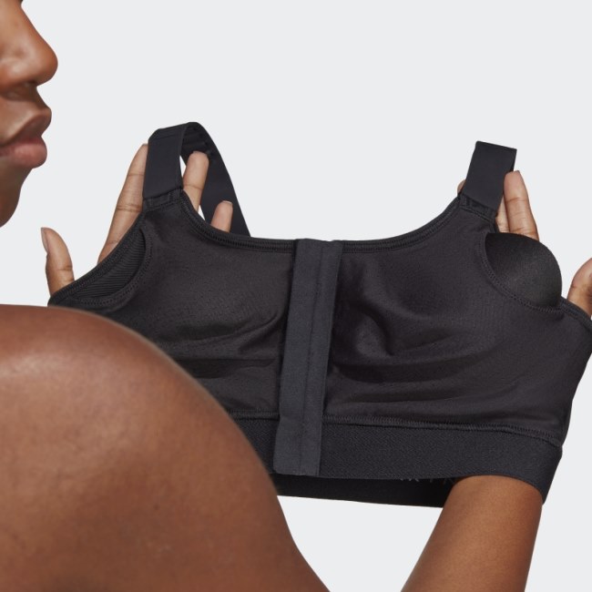 Black Hot Adidas by Stella McCartney TrueStrength Post-Mastectomy High-Support Sport Bra