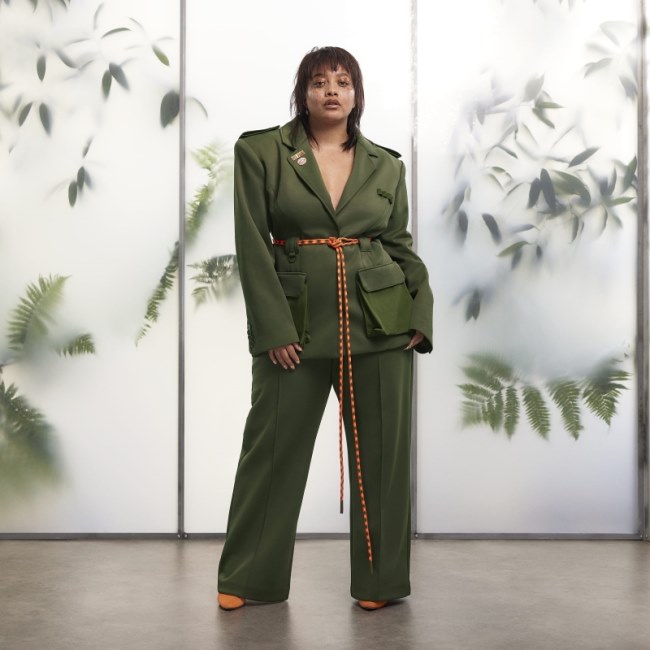Twill Suit Top (Plus Size) Pine Adidas