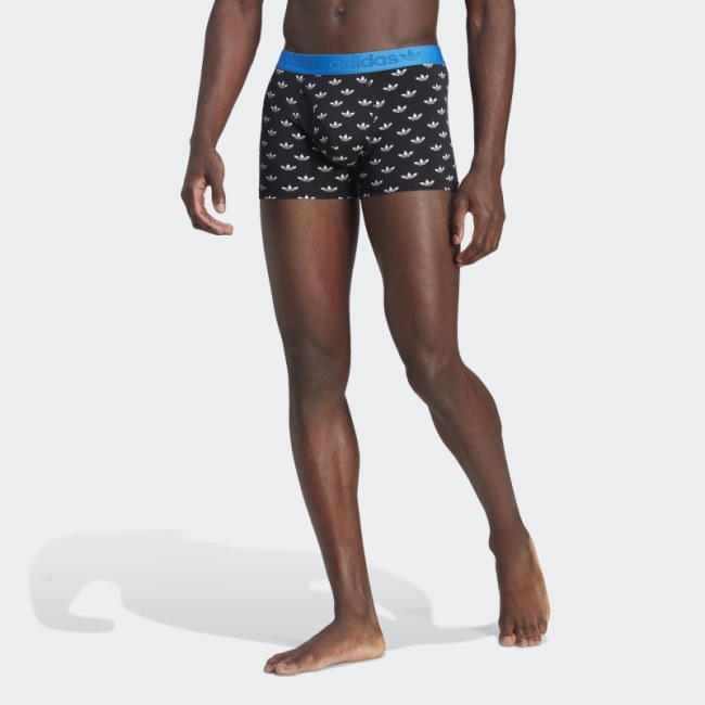 Comfort Flex Cotton Print Trunk Briefs Adidas Black