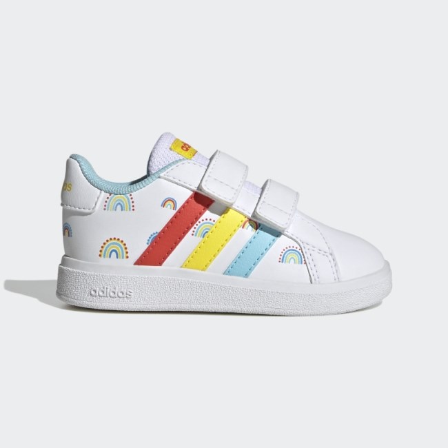 Adidas Grand Court Sustainable Lifestyle Court Two-Strap Hook-and-Loop Shoes White