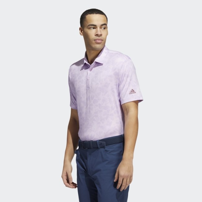Adidas Prisma-Print Polo Shirt Purple Glow