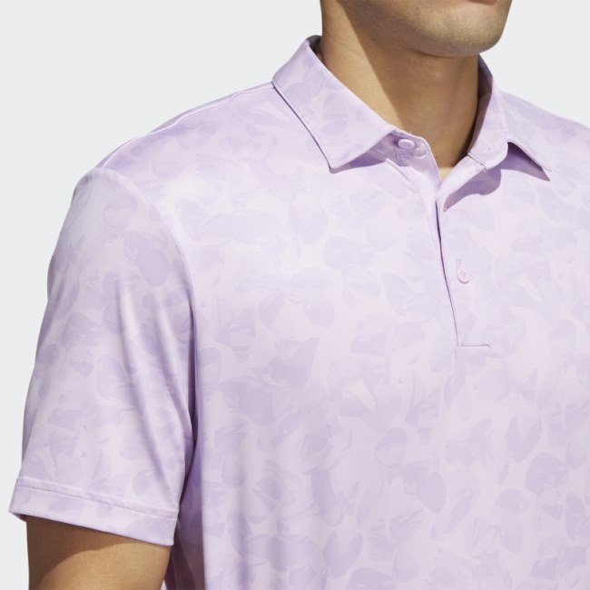 Adidas Prisma-Print Polo Shirt Purple Glow