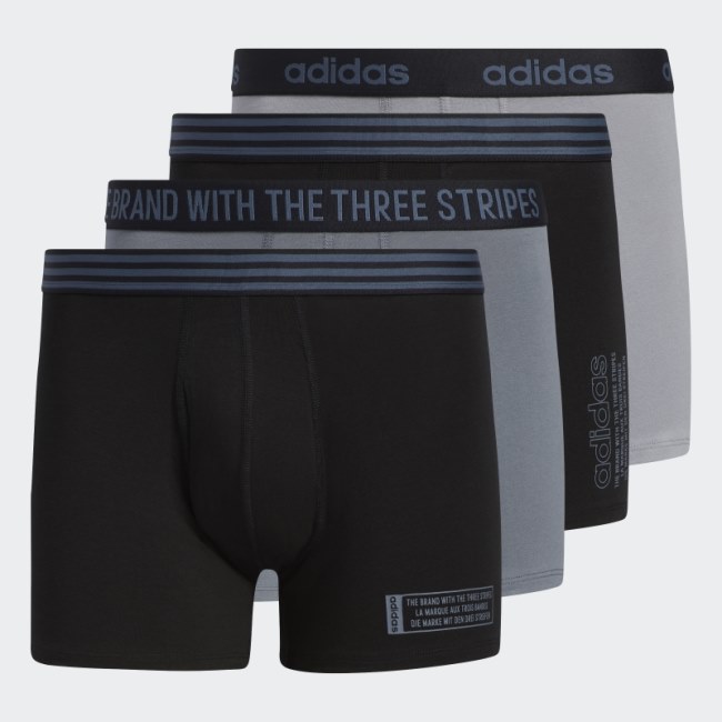 Adidas Core Cotton Trunk Briefs 4 Pairs Black