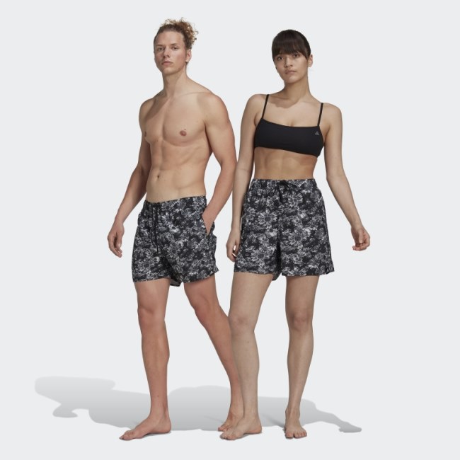 Black Adidas Short Length Graphic Swim Shorts (Gender Neutral)