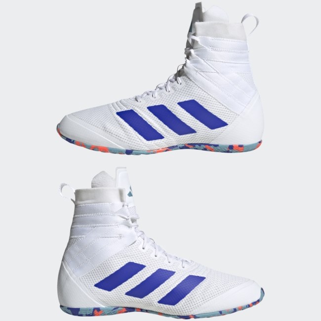 White Speedex Boxing Shoes Adidas