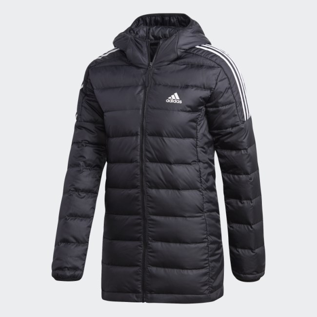 Adidas Black Essentials Light Down Hooded Parka