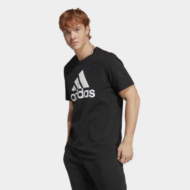 Adidas Black Essentials Single Jersey Big Logo Tee