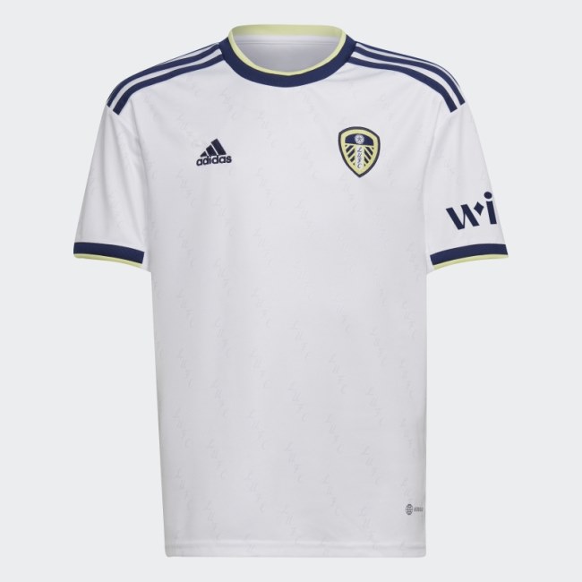 White Leeds United FC 22/23 Home Jersey Adidas