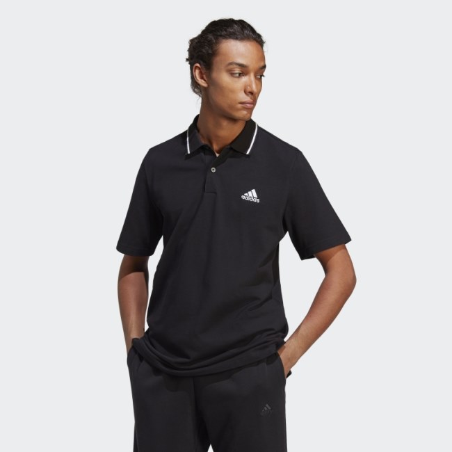 Essentials Piqué Small Logo Polo Shirt Adidas Black