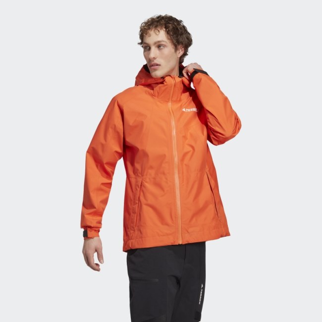 Adidas Orange Terrex Xperior GORE-TEX Paclite Rain Jacket