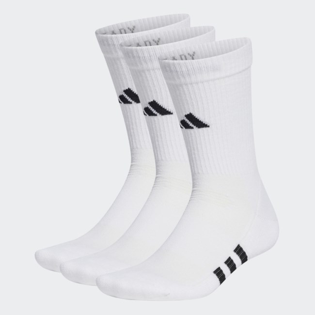 Adidas White Performance Cushioned Crew Socks 3 Pairs