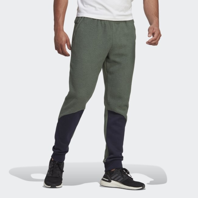 Green Oxide Colorblock Sherpa Fleece Pants Adidas