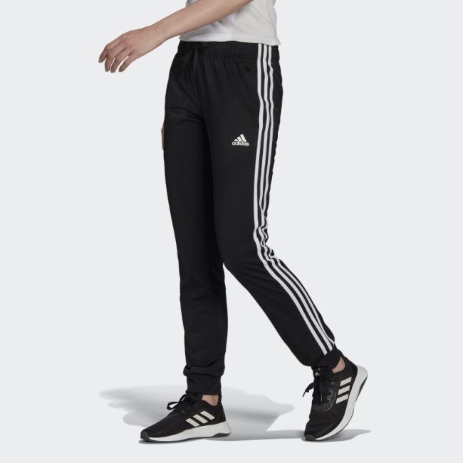 Adidas Black Primegreen Essentials Warm-Up Slim Tapered 3-Stripes Tracksuit Bottoms