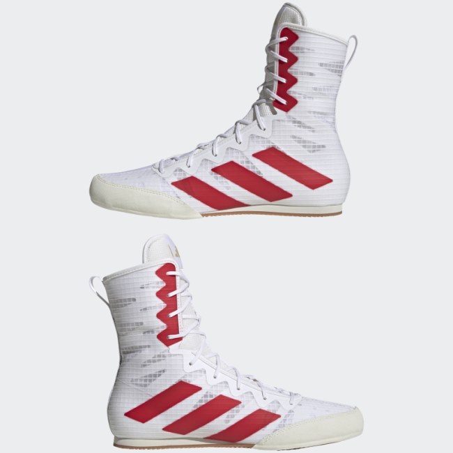 White Adidas Box Hog 4 Shoes