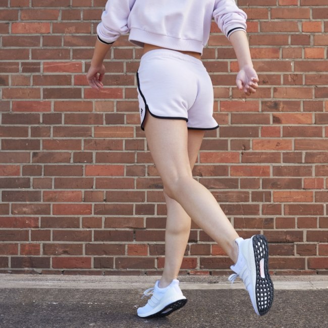 Pink French Terry High-Rise Shorts Adidas