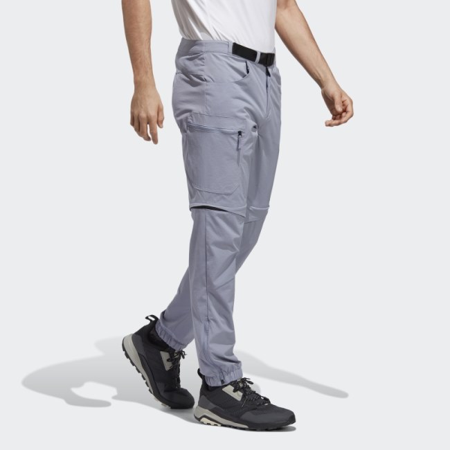 Adidas Terrex Utilitas Hiking Zip-Off Tracksuit Bottoms Silver Violet