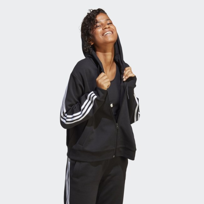 Adidas Future Icons 3-Stripes Full-Zip Hoodie Black