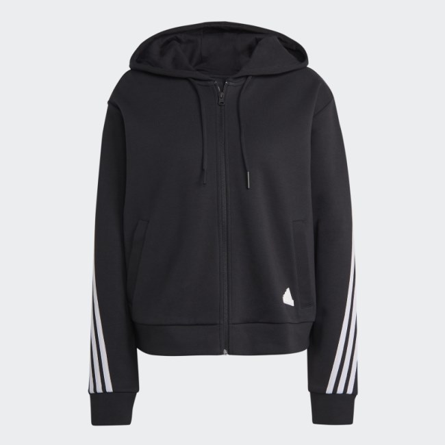 Adidas Future Icons 3-Stripes Full-Zip Hoodie Black