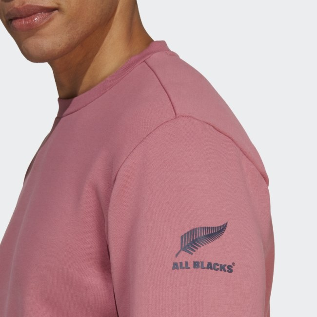 Pink Adidas All Blacks Rugby Lifestyle Crewneck Sweatshirt