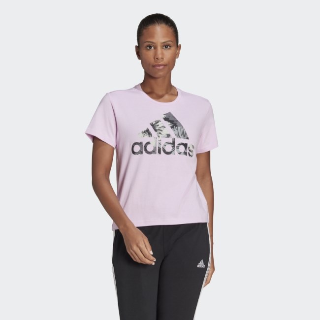 Adidas Allover Print Regular Tee Lilac