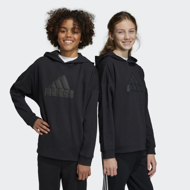 Adidas Black Future Icons Logo Hoodie