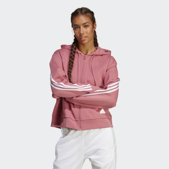 Adidas Future Icons 3-Stripes Full-Zip Hoodie Pink