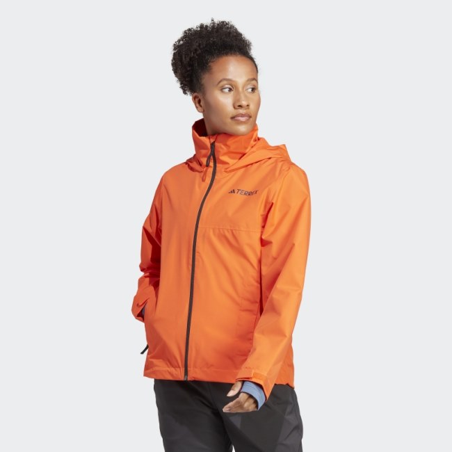 Adidas Terrex Multi RAIN.RDY 2-Layer Rain Jacket Orange