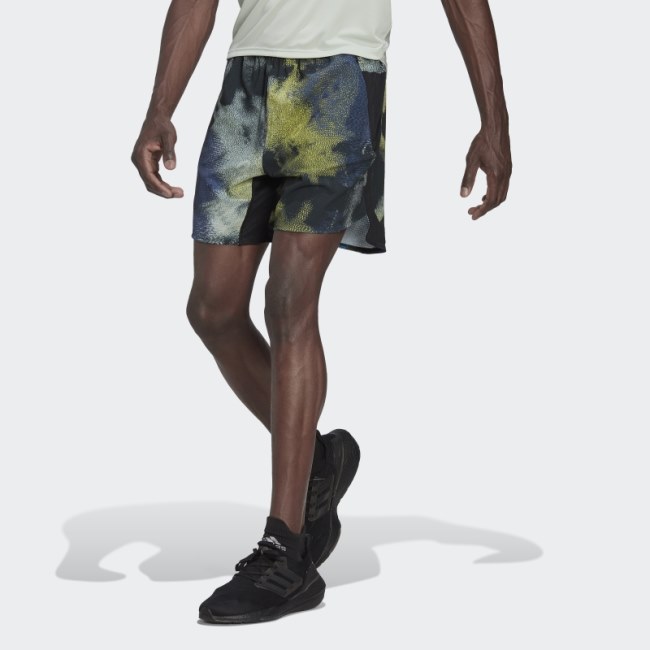 Adidas D4T HIIT Allover Print Training Shorts Yellow Hot