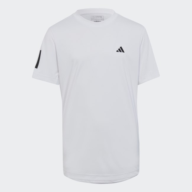 White Adidas Club Tennis 3-Stripes T-Shirt
