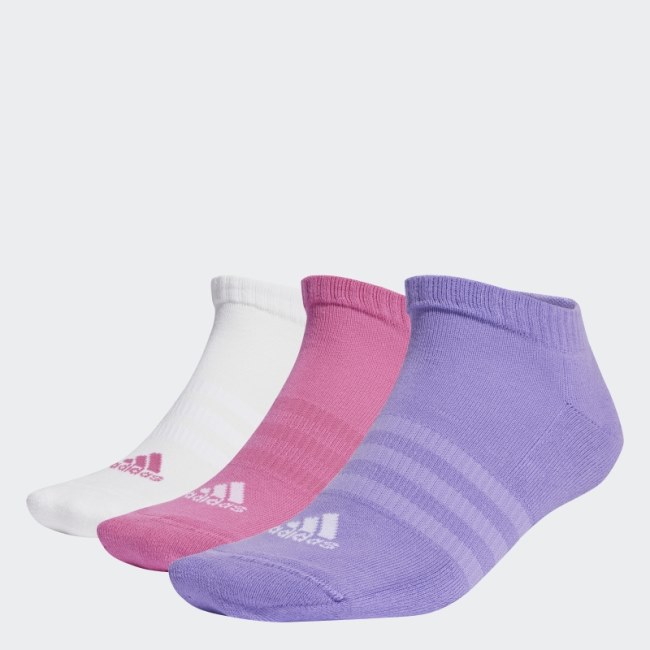 Adidas Fuchsia Cushioned Low-Cut Socks 3 Pairs