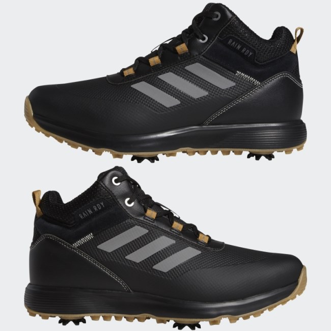 Black S2G Recycled Polyester Mid-Cut Golf Shoes Adidas