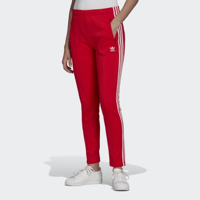 Red Adidas Primeblue SST Track Pants