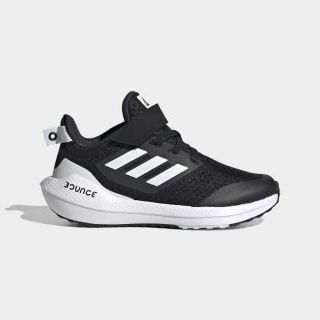 Adidas Black EQ21 Run 2.0 Bounce Sport Running Elastic Lace with Top Strap Shoes