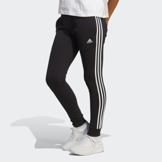 Essentials 3-Stripes French Terry Cuffed Pants Adidas Black