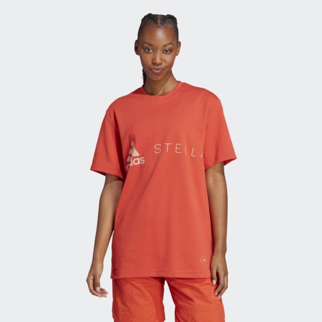 Burnt Cayenne Adidas by Stella McCartney Logo Tee Fashion
