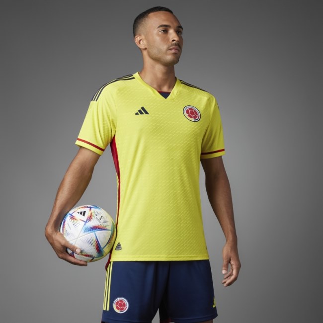 Yellow Colombia 22 Home Authentic Jersey Adidas Stylish