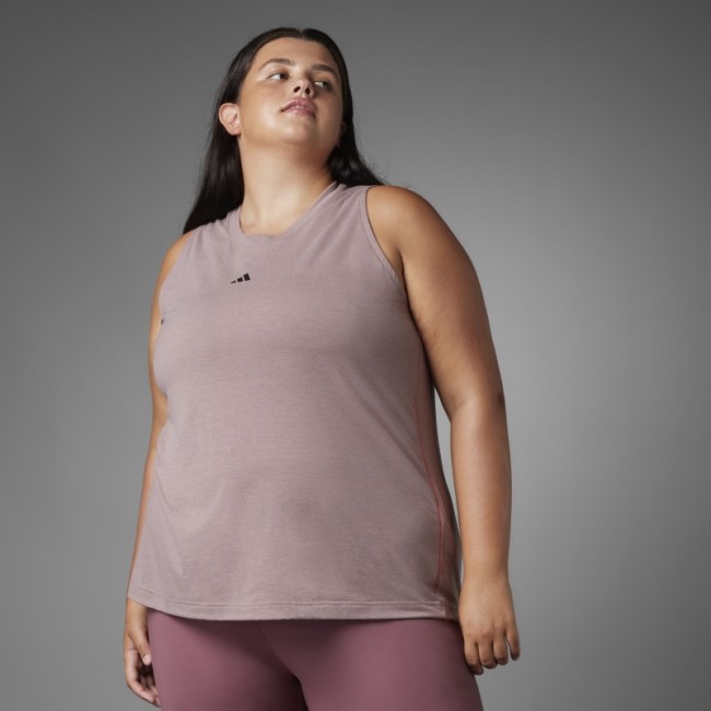 Adidas Authentic Balance Yoga Tank Top (Plus Size) Purple
