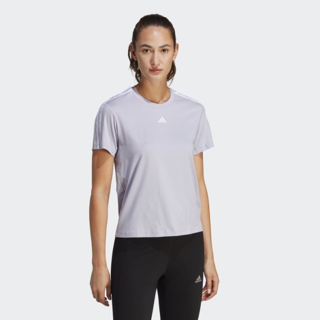 AEROREADY Train Essentials 3-Stripes Tee Silver Dawn Adidas