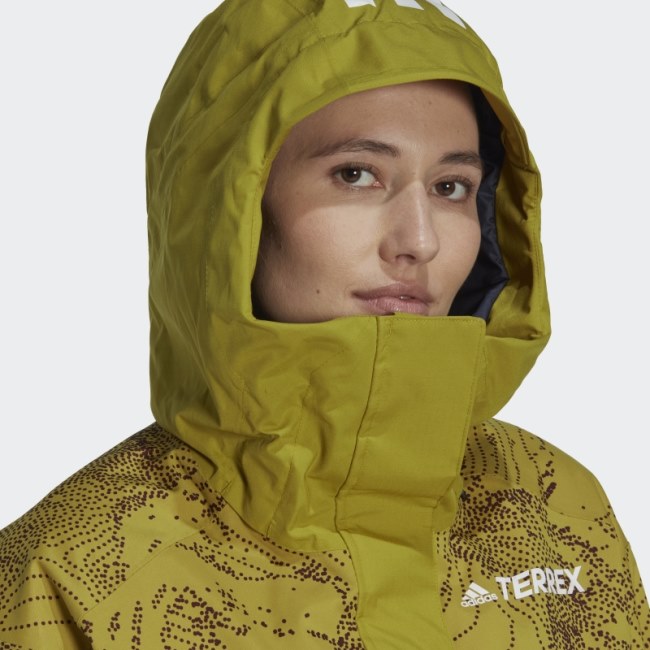Terrex 2-Layer Insulated Snow Graphic Jacket Adidas Olive