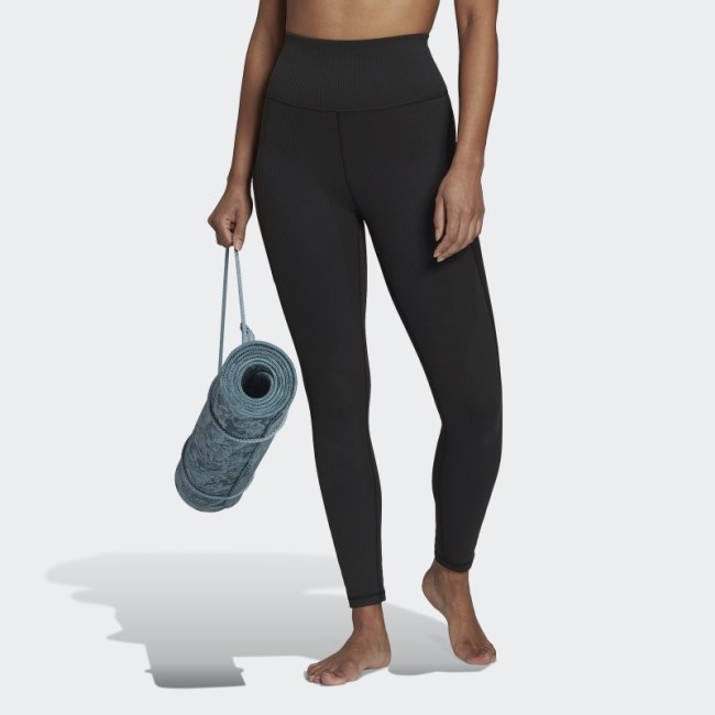 Yoga Studio Luxe Wind Super-High-Waisted Rib Leggings Adidas Black