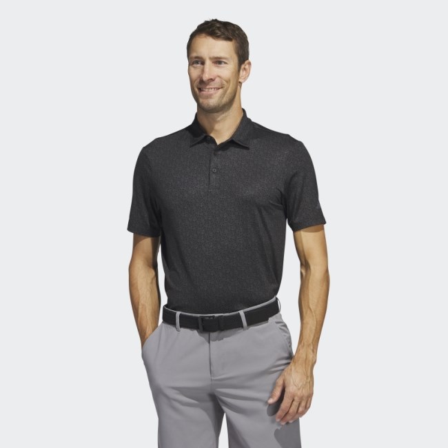 Adidas Black Ultimate365 Allover Print Golf Polo Shirt