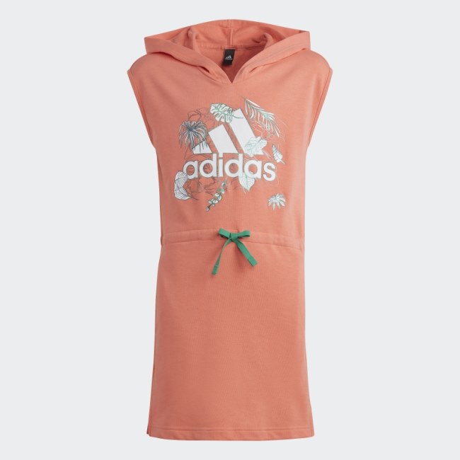 Adidas Coral Summerglam Hooded Graphic Dress