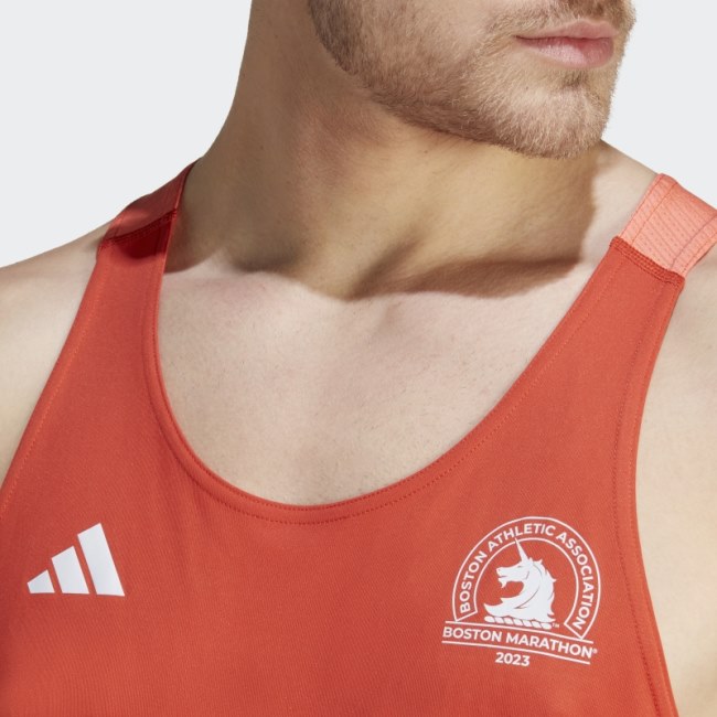 Adidas Boston Marathon 2023 Running Tank Top Red